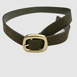 Madewell Sculptural Buckle Suede Belt in Highland Green Style NU165